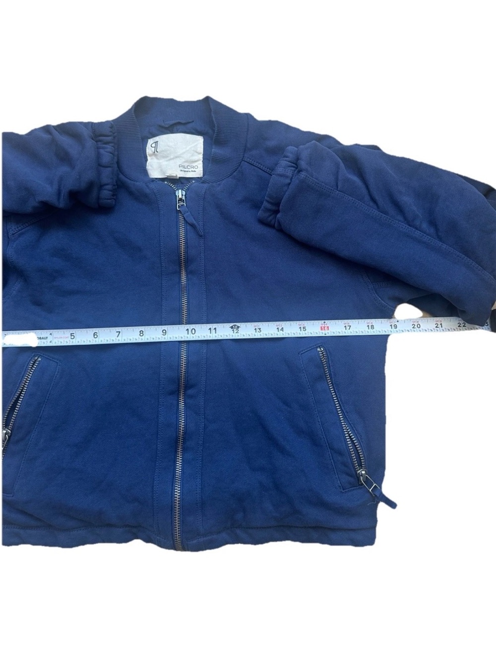 Anthropologie Pilcro Knit Bomber Jacket Women’s Size XS Navy Zip Front Casual - Picture 8 of 14